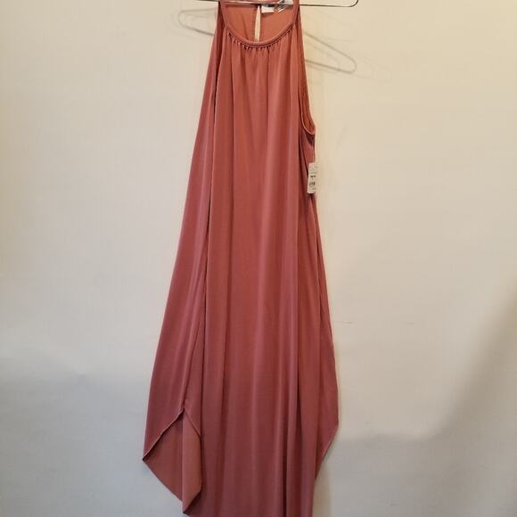 Double Zero NEW Solid Halter Midi Dress Rose Size L - Picture 5 of 11